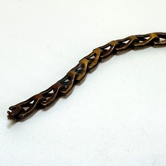 Brass Chain 65" Heavy Duty Used On Padlocks or Clock Weights Antique Circa 1910s - Picture 4 of 6